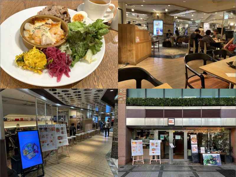 カフェ＆ブックス ビブリオテークのランチメニューと店内