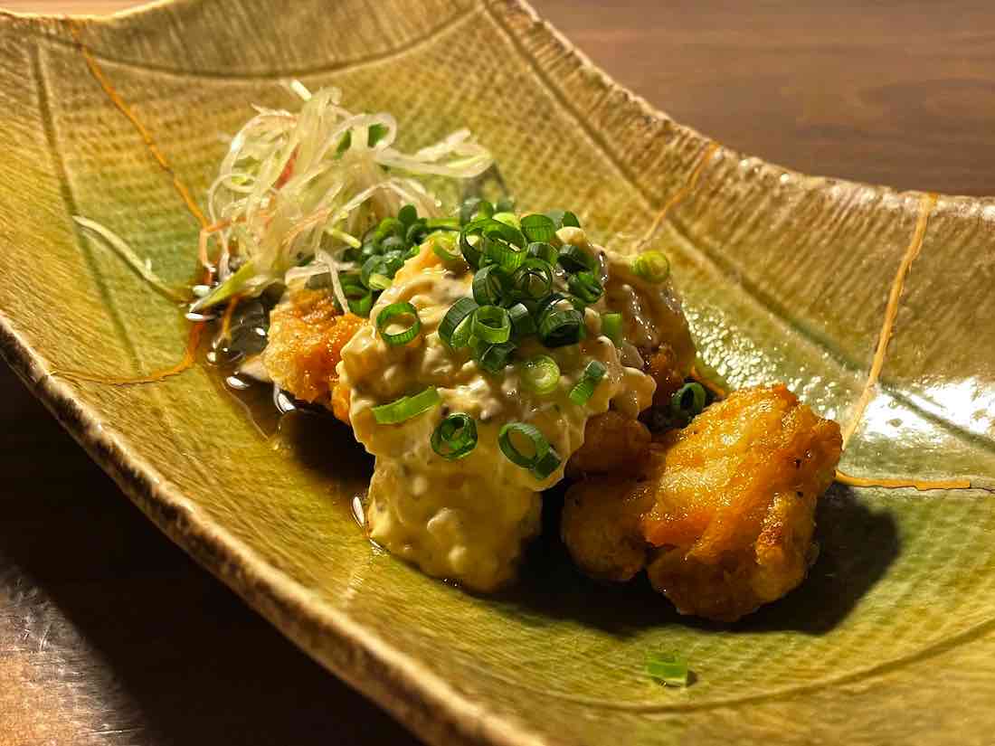 若鶏の竜田揚げ香味甘酢とタルタルソース