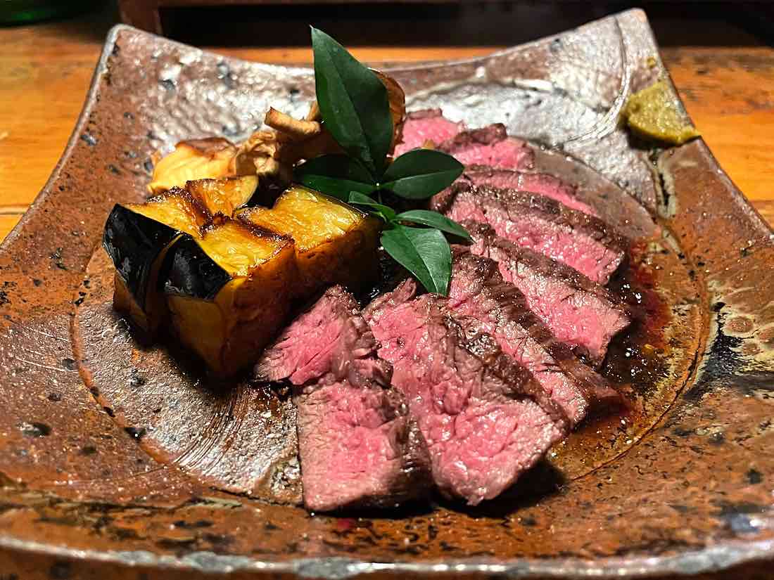 牛ハラミと米茄子のステーキ