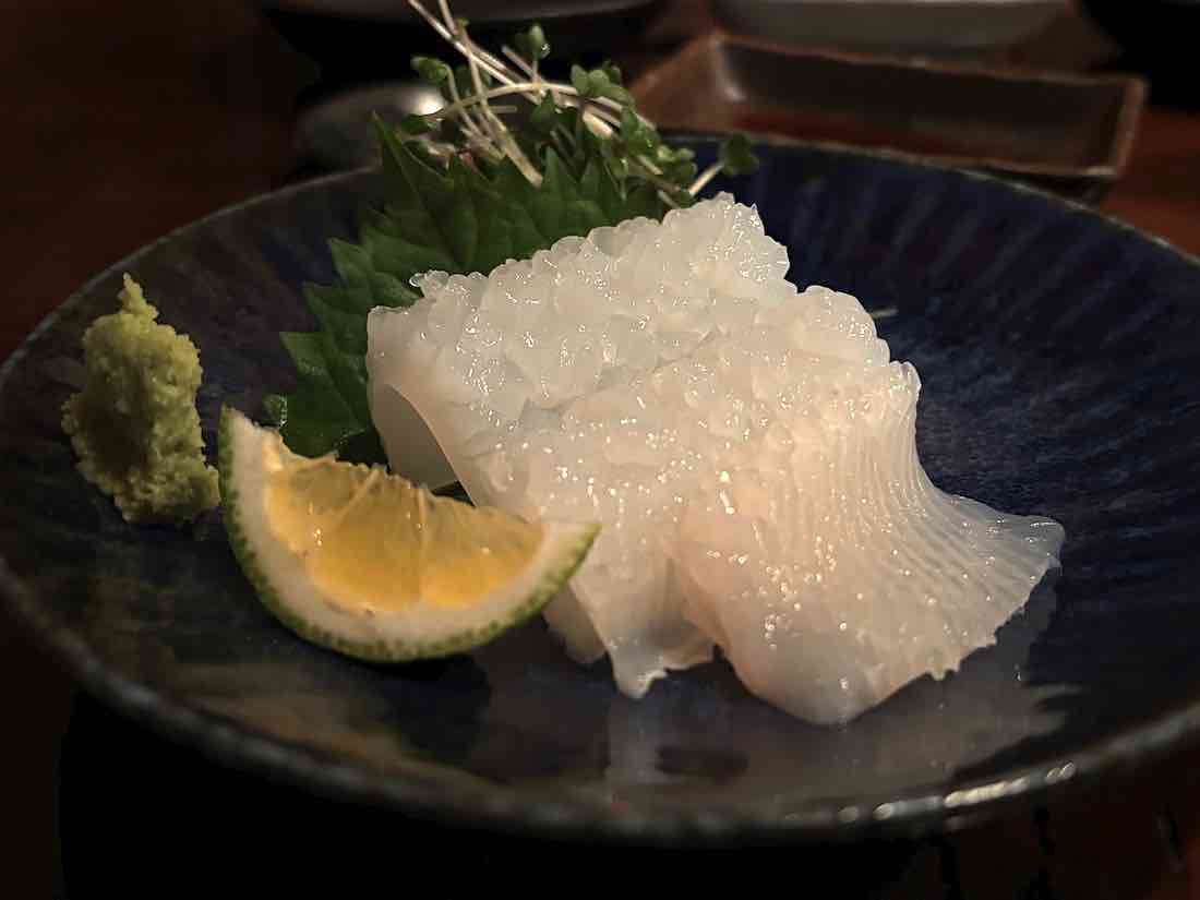 活アオリイカの刺身