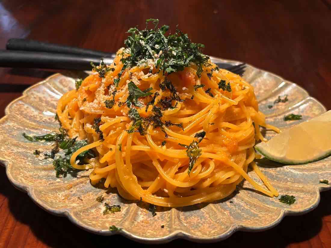 ウニと明太子のパスタ