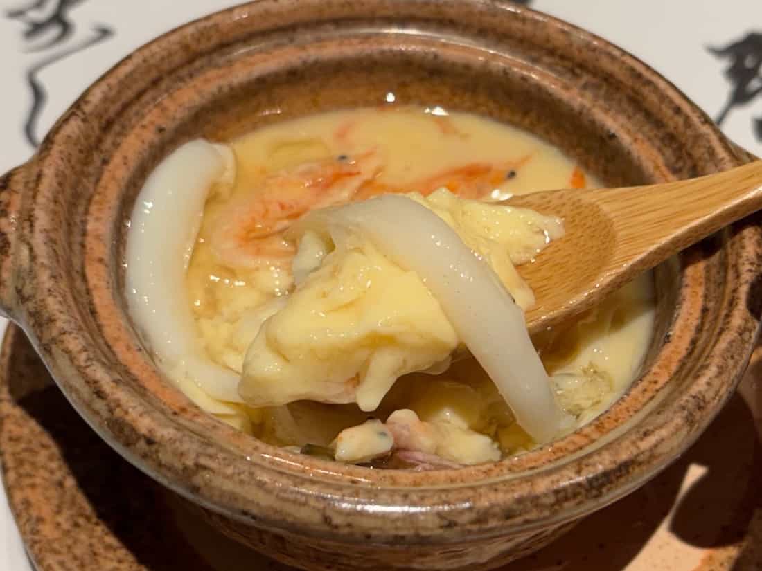 桜海老と白魚の豆乳蒸し2
