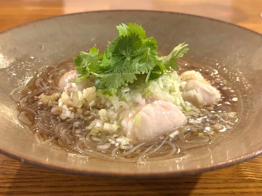 ゴマふぐ白子のニンニクしょう油がけ