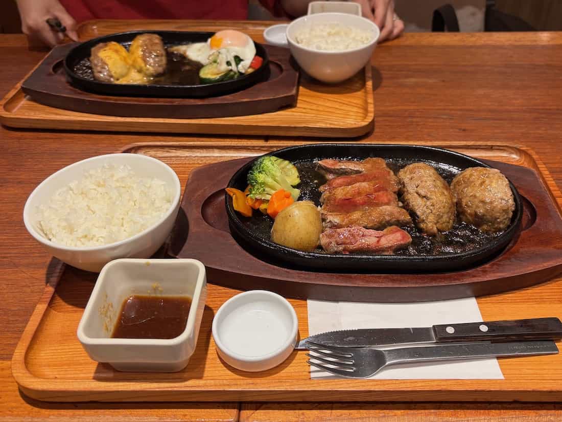 ランチのハンバーグ&ステーキ肉祭り