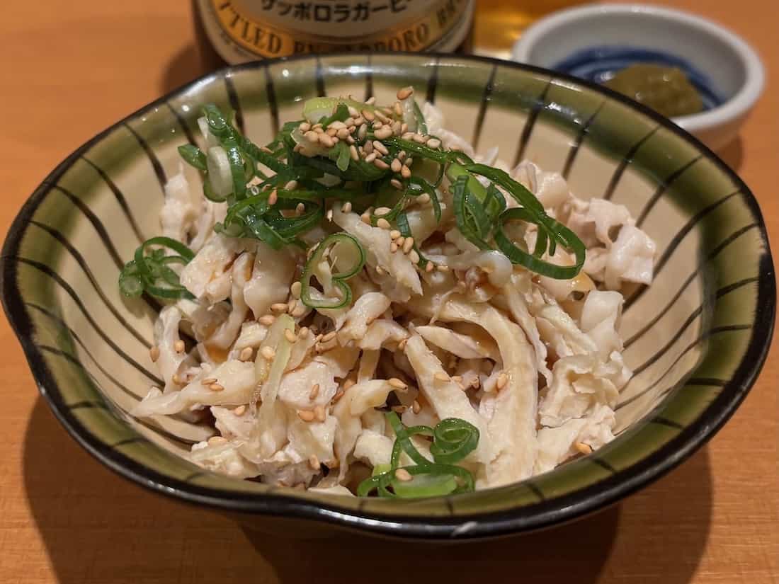大山地鶏の鶏皮ポン酢