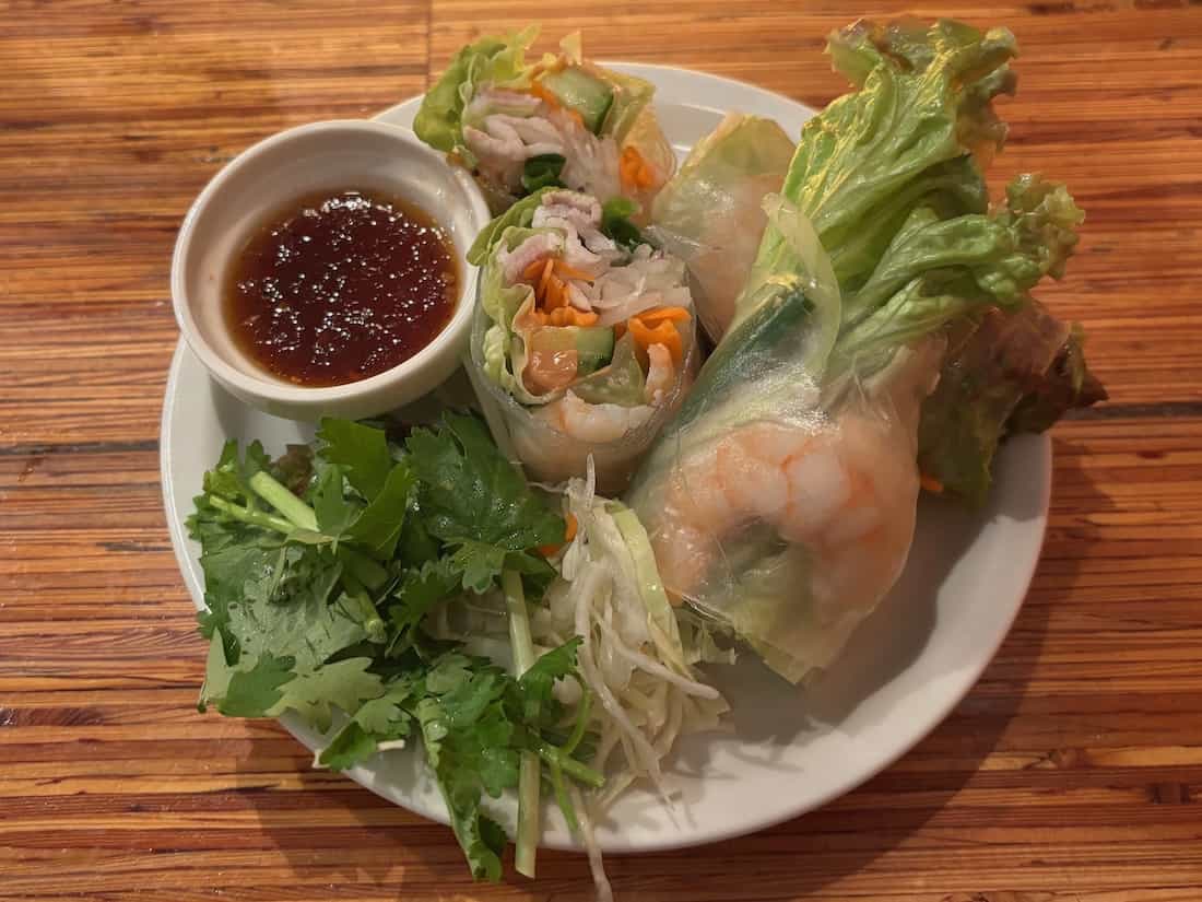 海老と豚バラの生春巻き