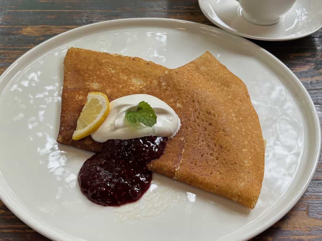 ラズベリーのクレープ