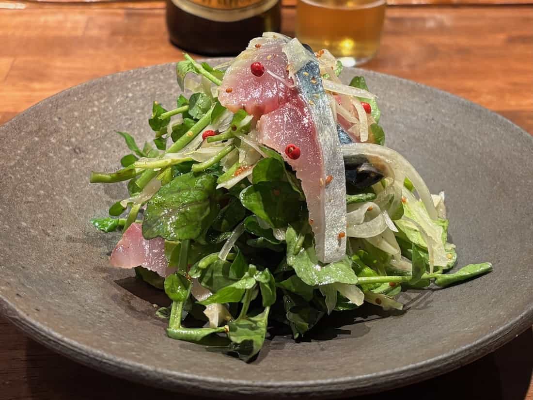 〆鯖とクレソンサラダ