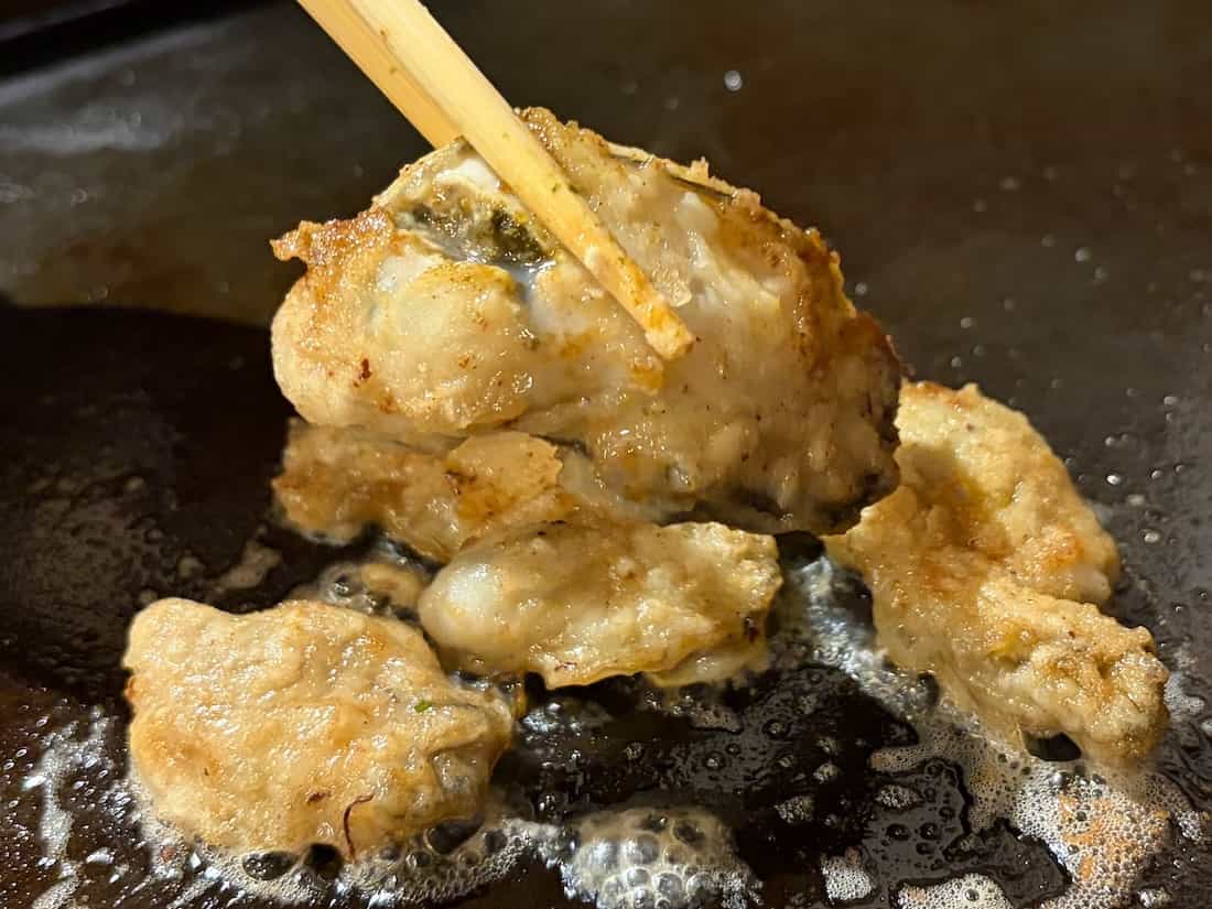 生牡蠣バター焼き上がり