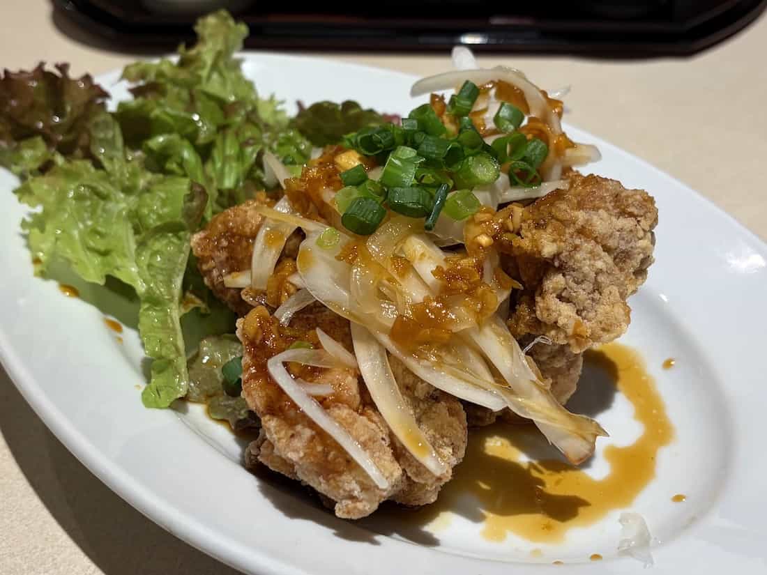 鶏の竜田揚げ中華ネギソース