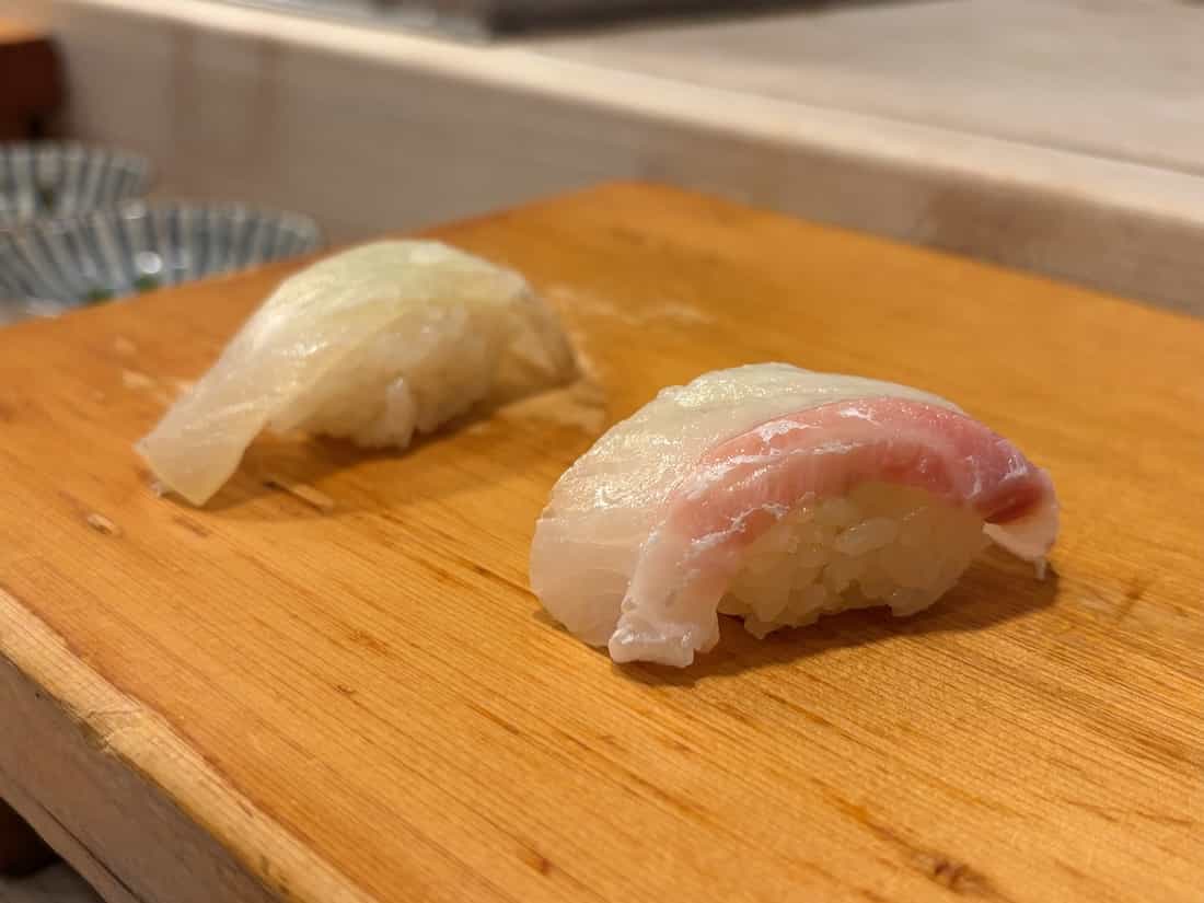 鯛、ヒラメの昆布締め