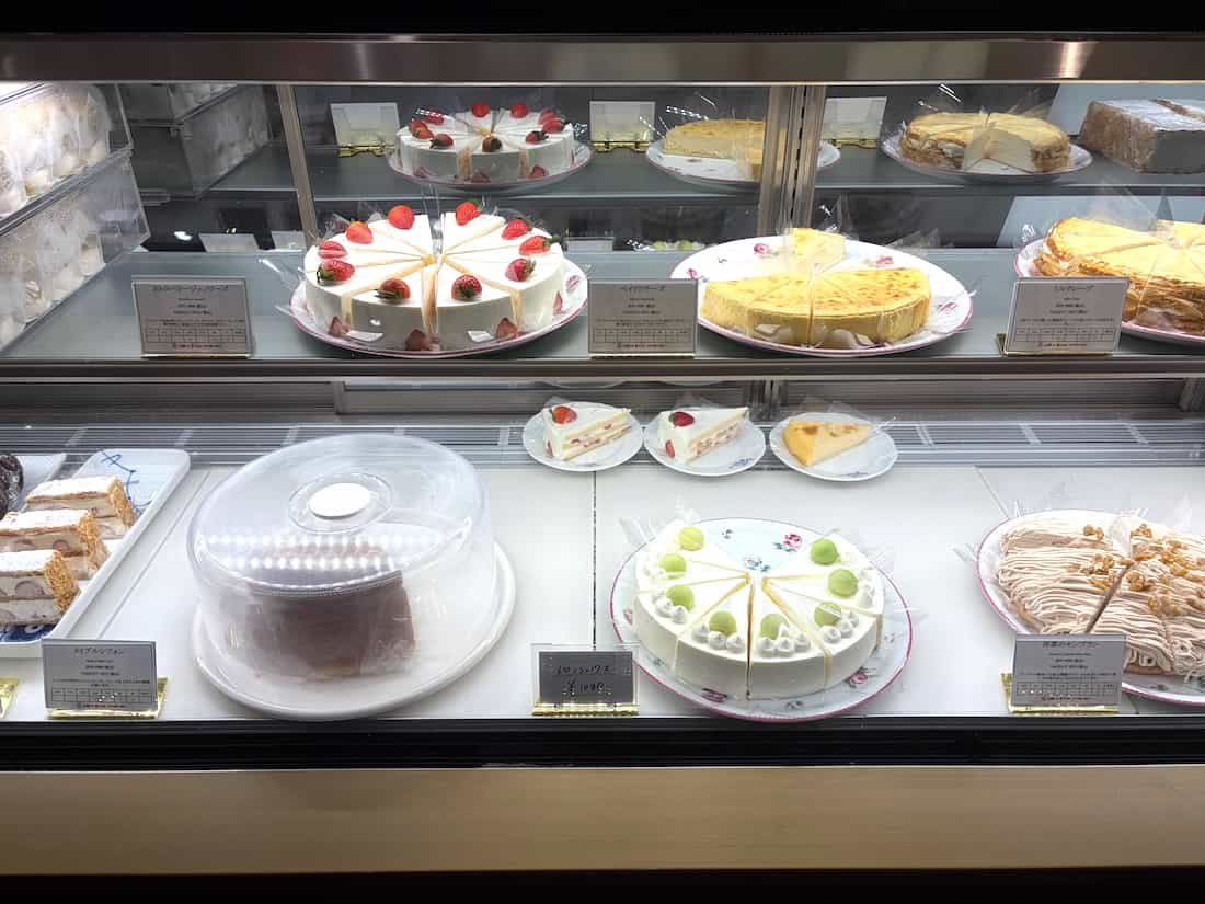 ケーキのディスプレイ