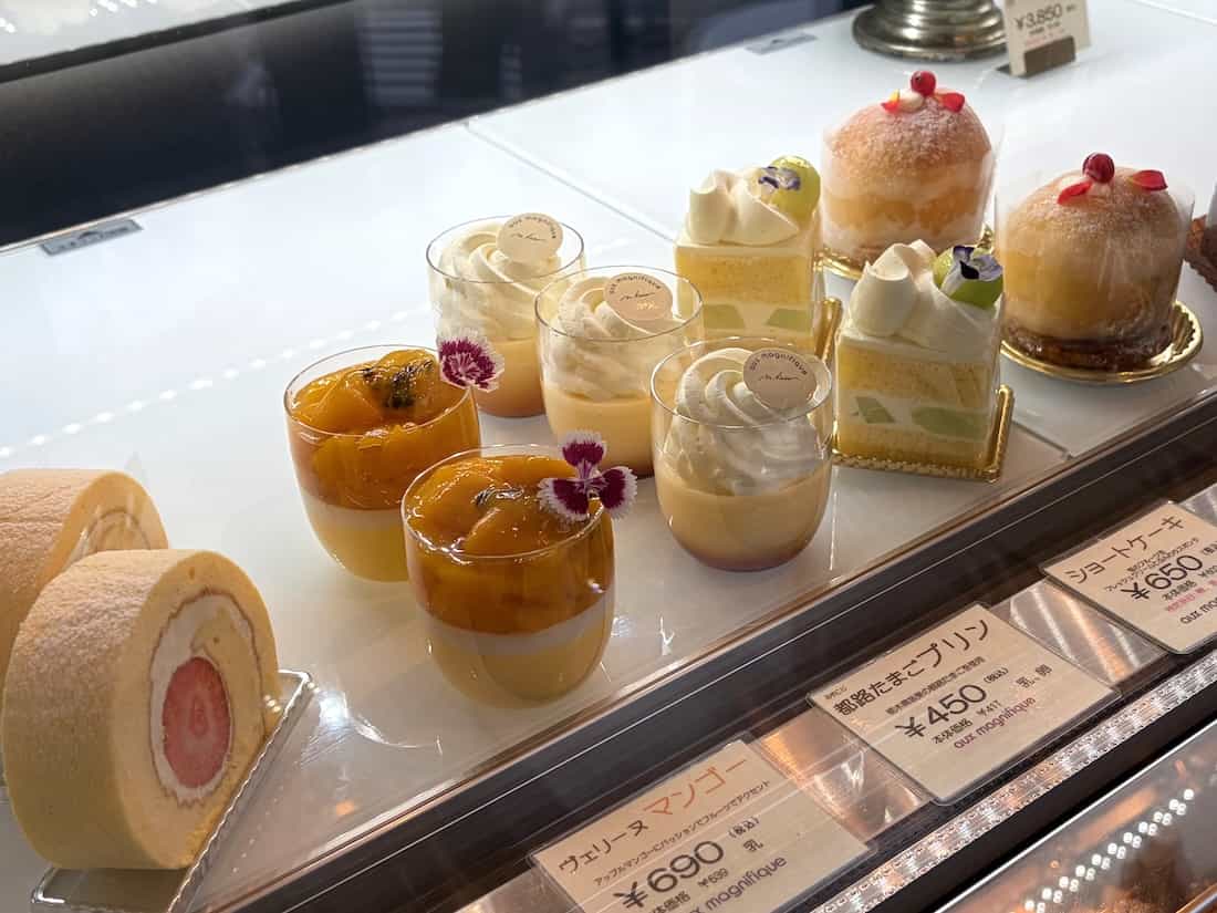 ケーキのディスプレイ